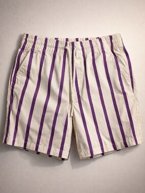 Simons Cream & Purple Vertical Stripe Men's Shorts